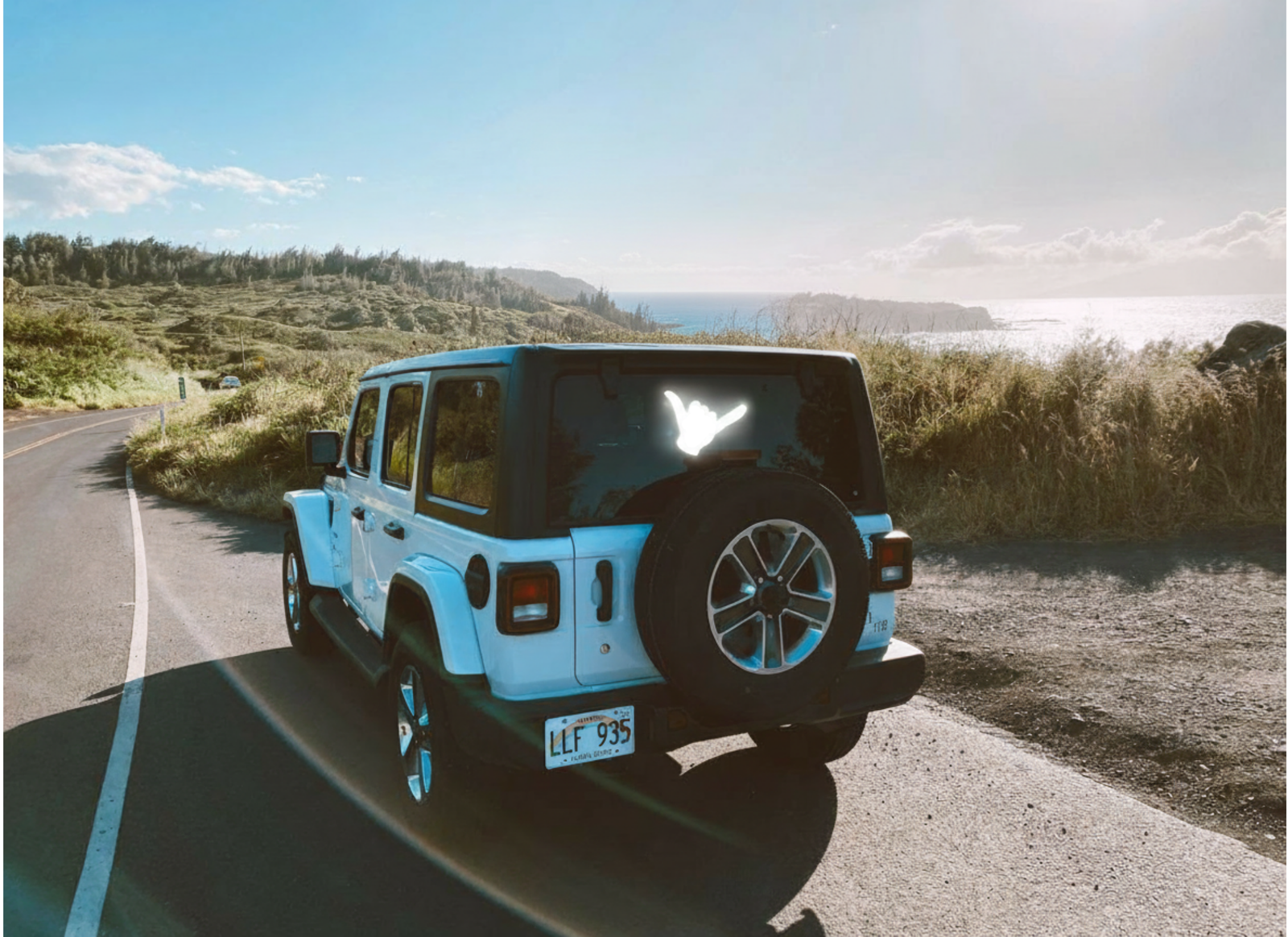 The Shaka visible on a vehicle during the daytime